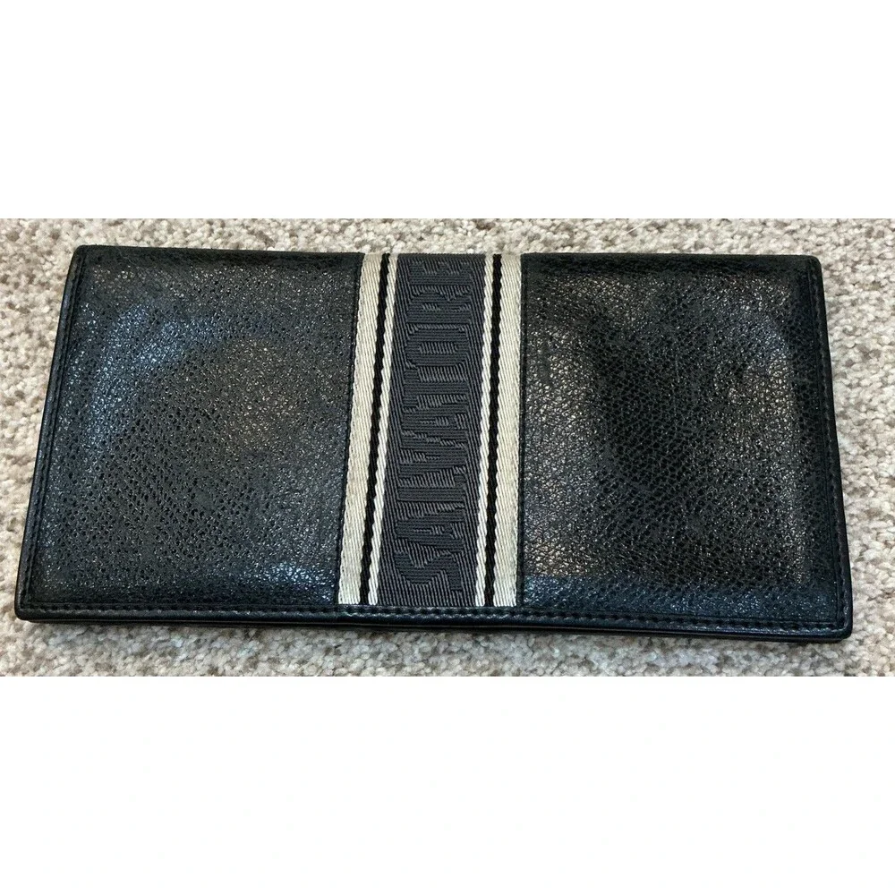 Salvatore Ferragamo Men’s Long Black Bifold Wallet Authentic